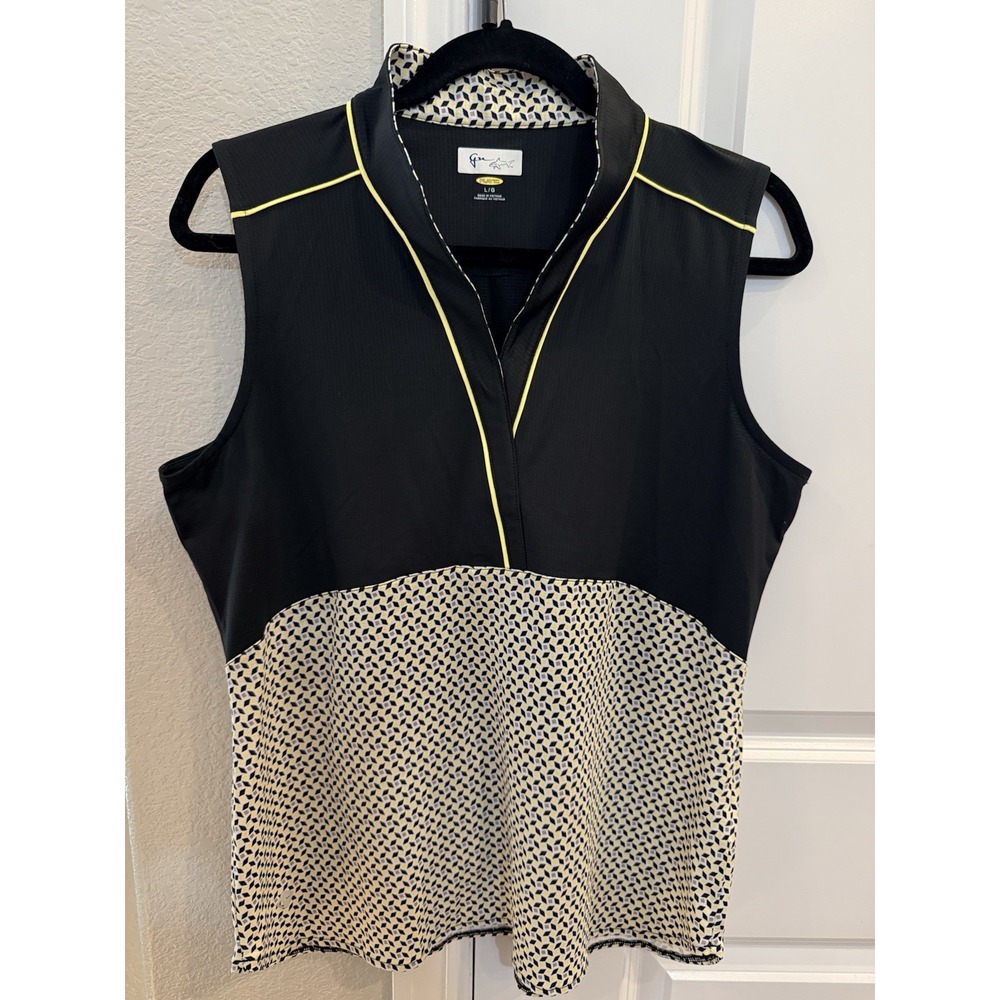 Greg Norman Women's Golf Sleeveless‎ Active Shirt Collared Tank Top Size Large